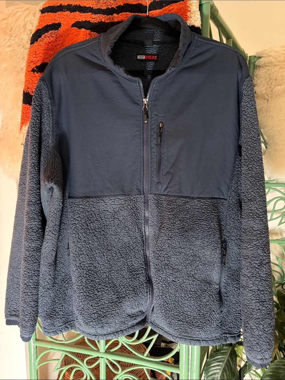 32 Degrees Men's Navy Fleece Zip-Up Jacket size XL